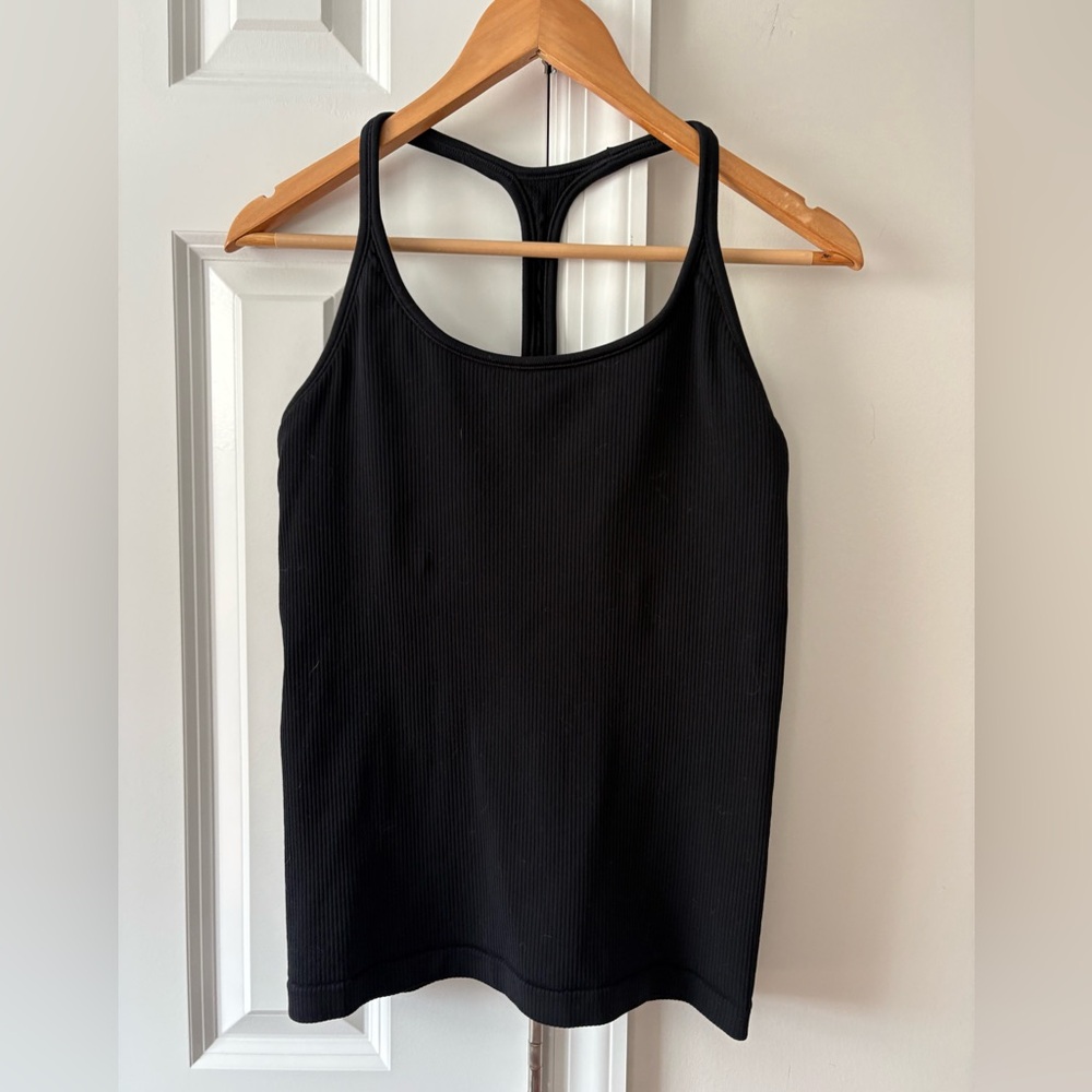 Athleta Ribbed Racerback Black Tank Top - Picture 3 of 8
